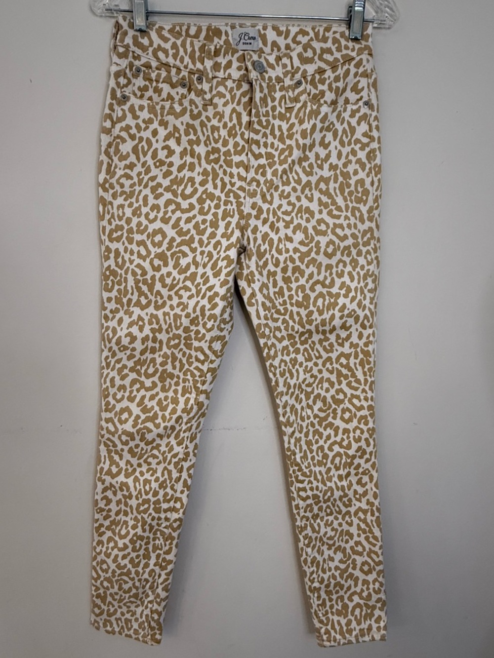 J. Crew Factory 10” High-Rise Toothpick leopard print jeans SZ 27”